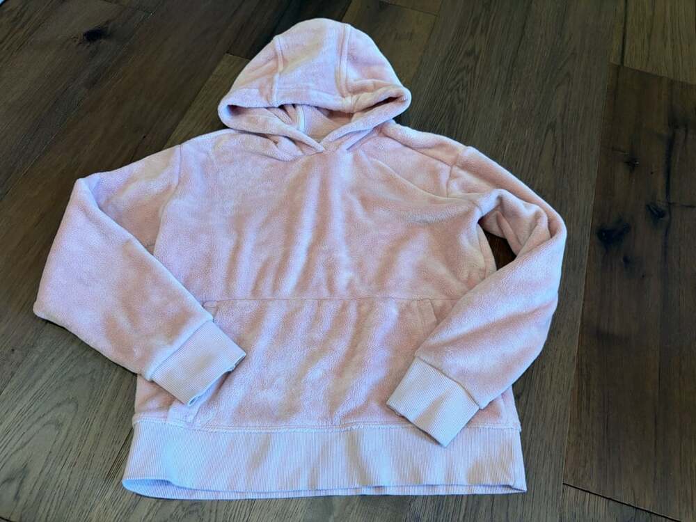 Athleta Girl Feelin Great Hoodie Size L/12 Pink Fuzzy Sherpa